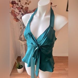 Elegant Teal Halter Top